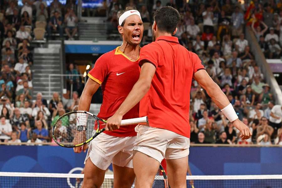 Nadal and Alcaraz together at the Olympics in 2024 Nadal and Alcaraz together at the Olympics in 2024