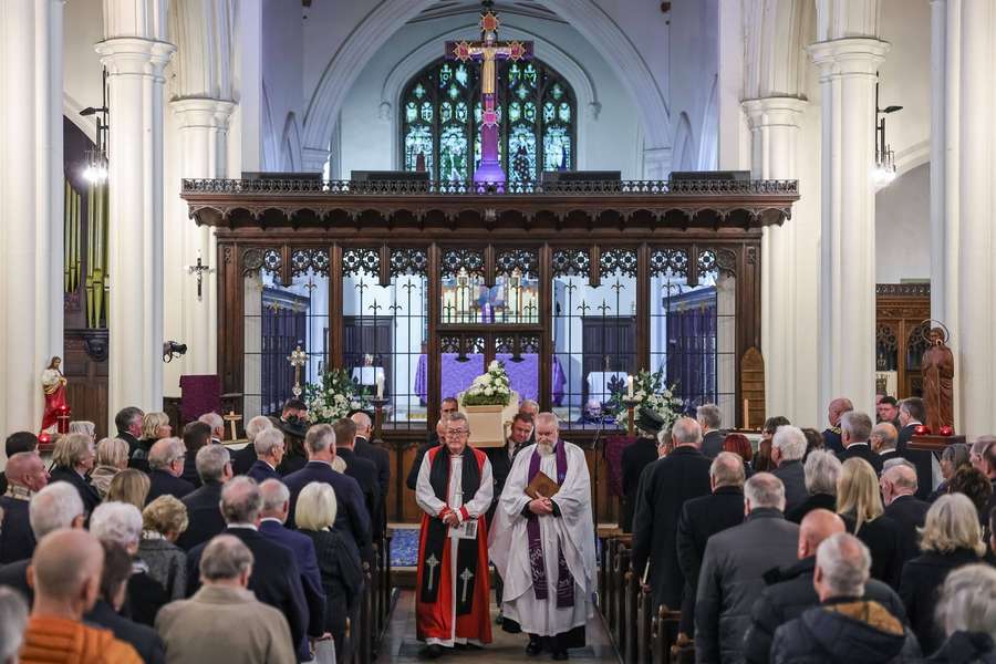 Harold Dennis 'Dickie' Bird's funeral took place at St Mary's Church in Barnsley on Sunday