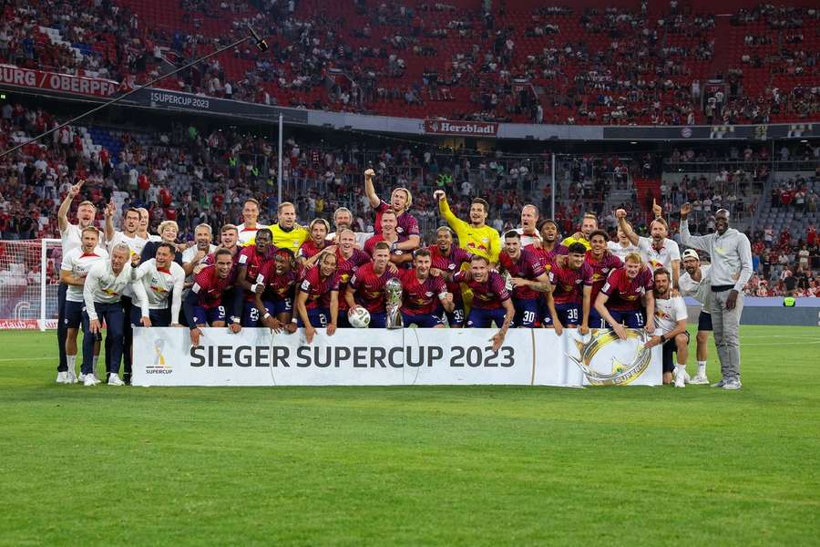 Leipzig celebrate their Super Cup win