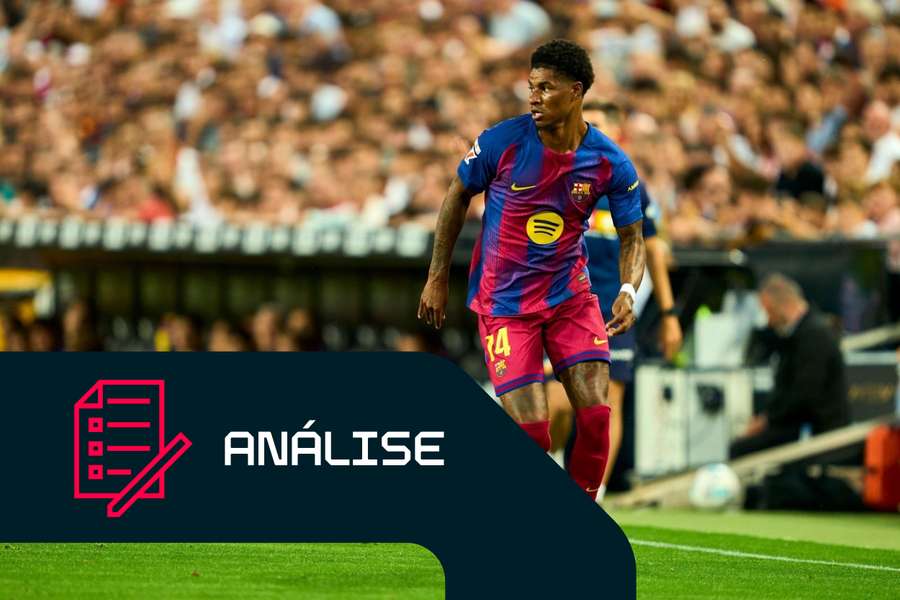 Marcus Rashford em ação pelo Barcelona Marcus Rashford em ação pelo Barcelona