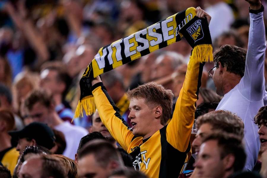 A Vitesse fan during the club's game against Helmond Sport