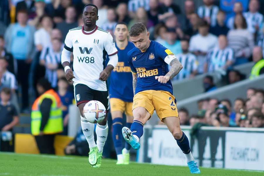 Kieran Trippier of Newcastle United in action against Fulham