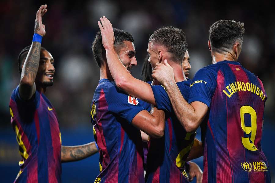 El Barcelona celebra un gol