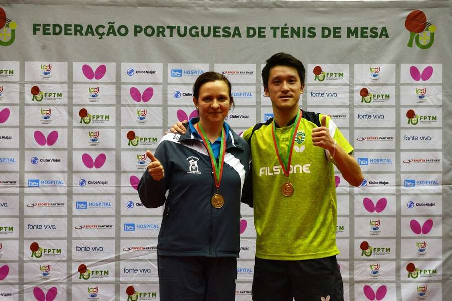 Diogo Chen e Olga Chramko celebram conquista nacional