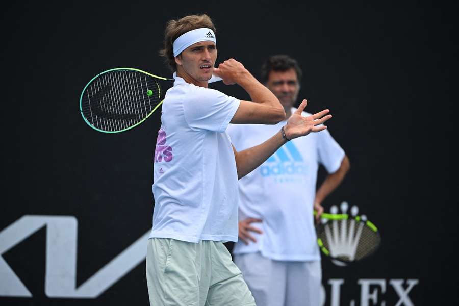 Zverev beim Training heute in Melbourne