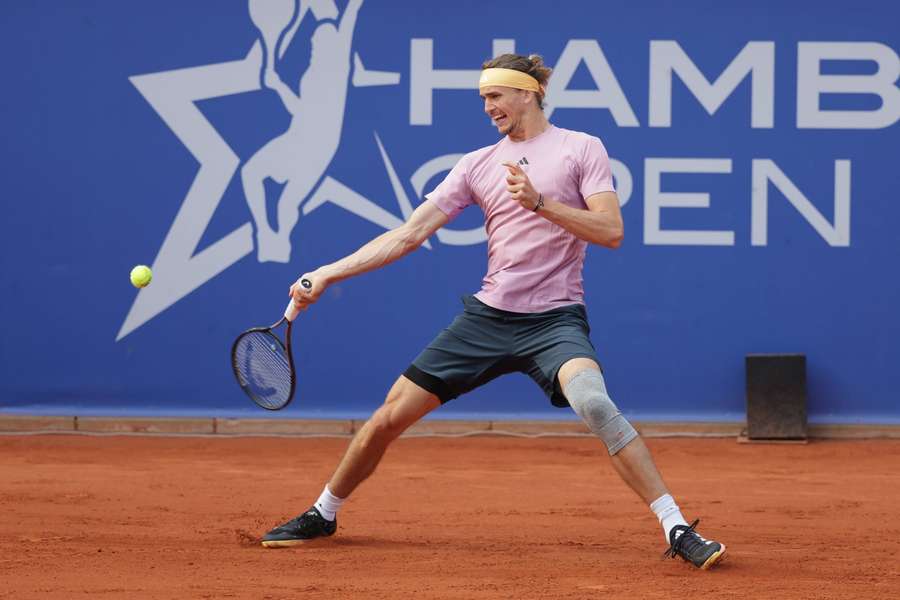 Alexander Zverev beim Return.