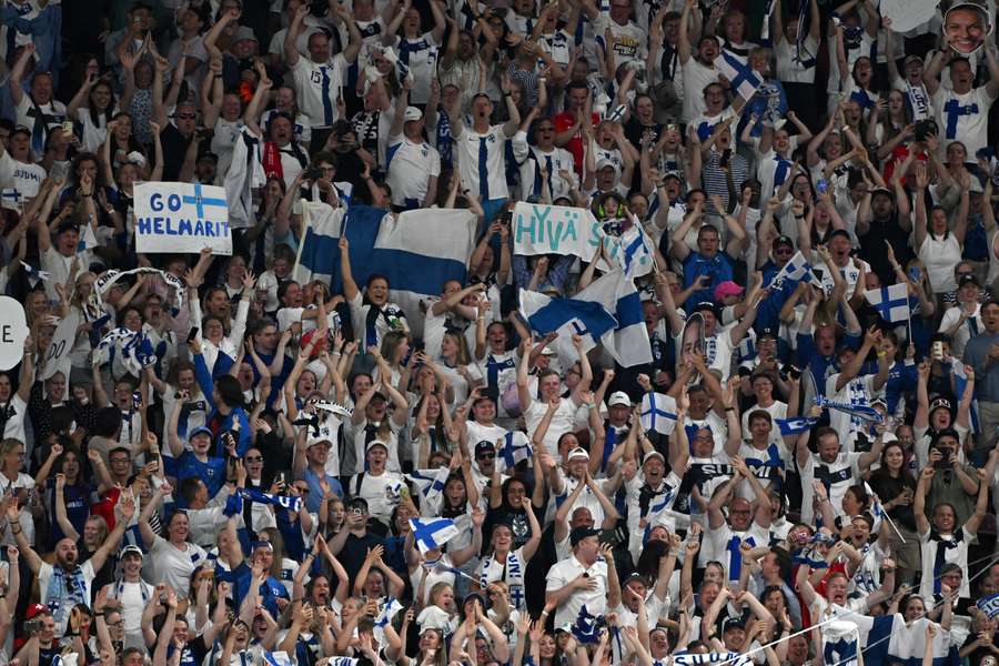 Finnish fans during the Women's Euros.
