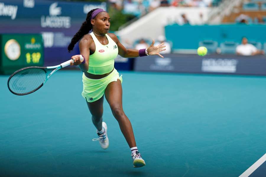 Coco Gauff in action 