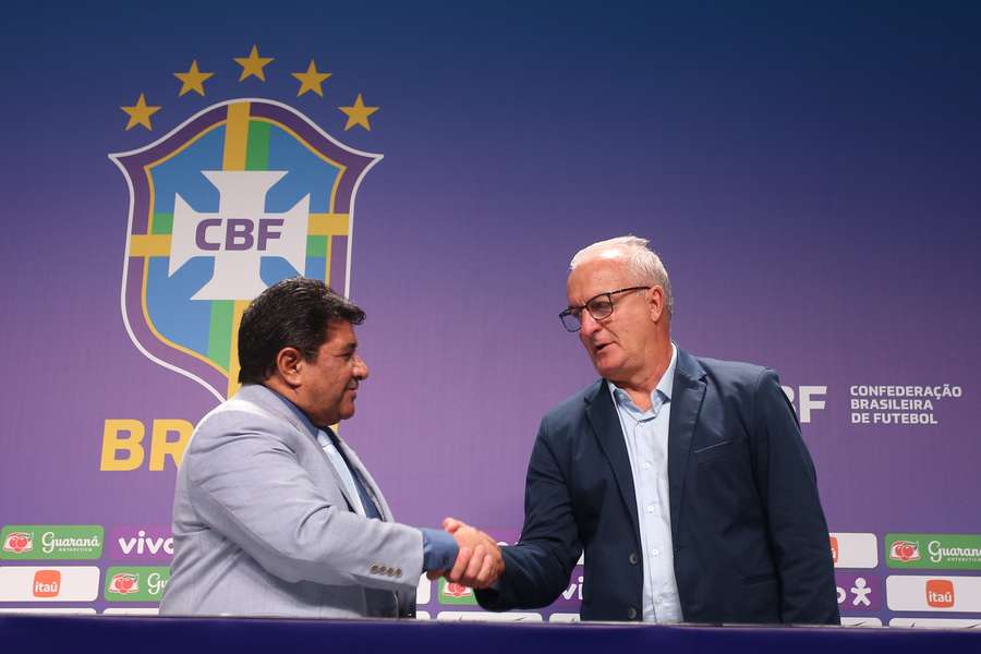 Dorival Júnior avec Ednaldo Rodrigues, président de la CBF