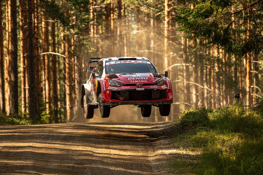 Ogier and Ingrassia in action at Rally Finland before crashing out Ogier and Ingrassia in action at Rally Finland before crashing out
