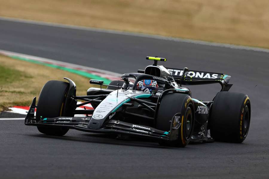Mercedes' Andrea Kimi Antonelli in action during the race in Japan