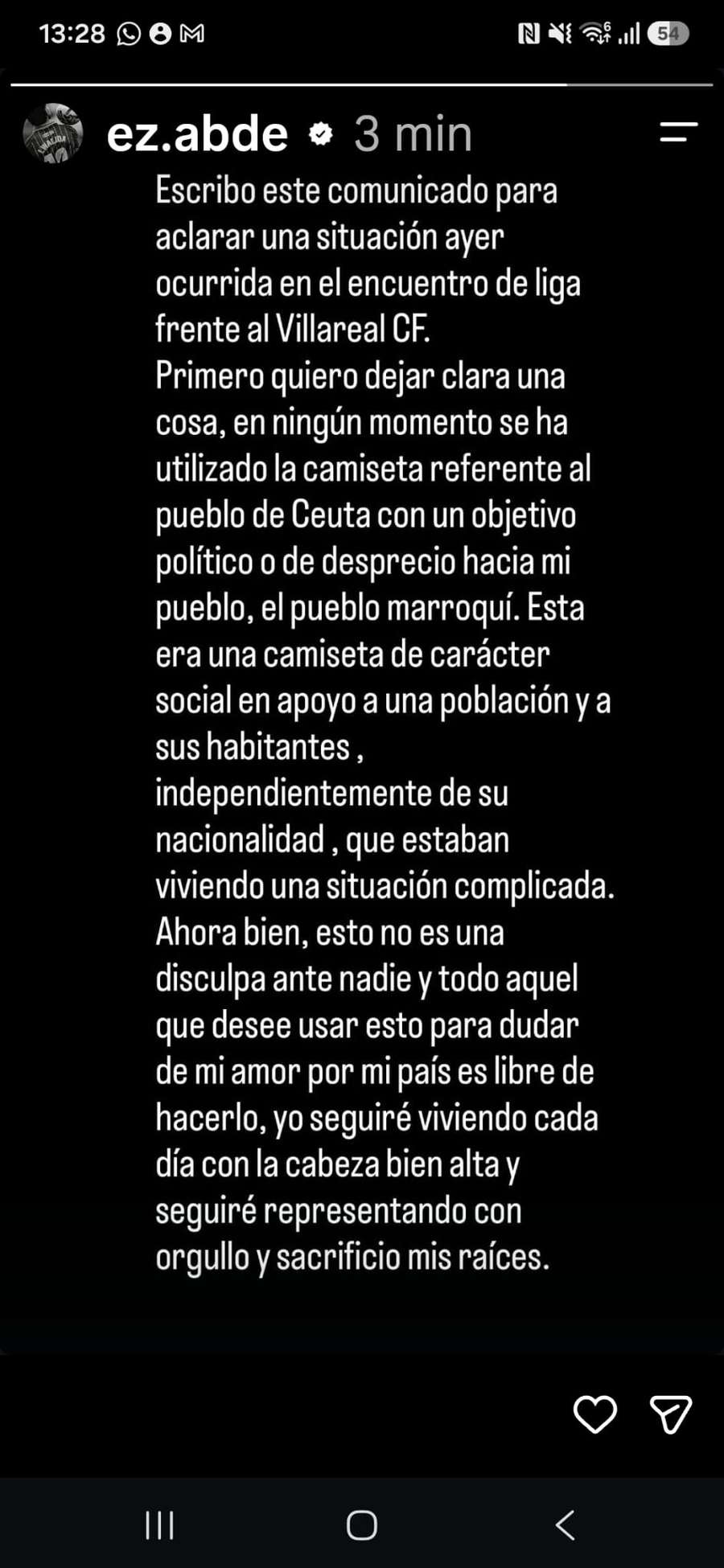 Captura de una publicación de Abde