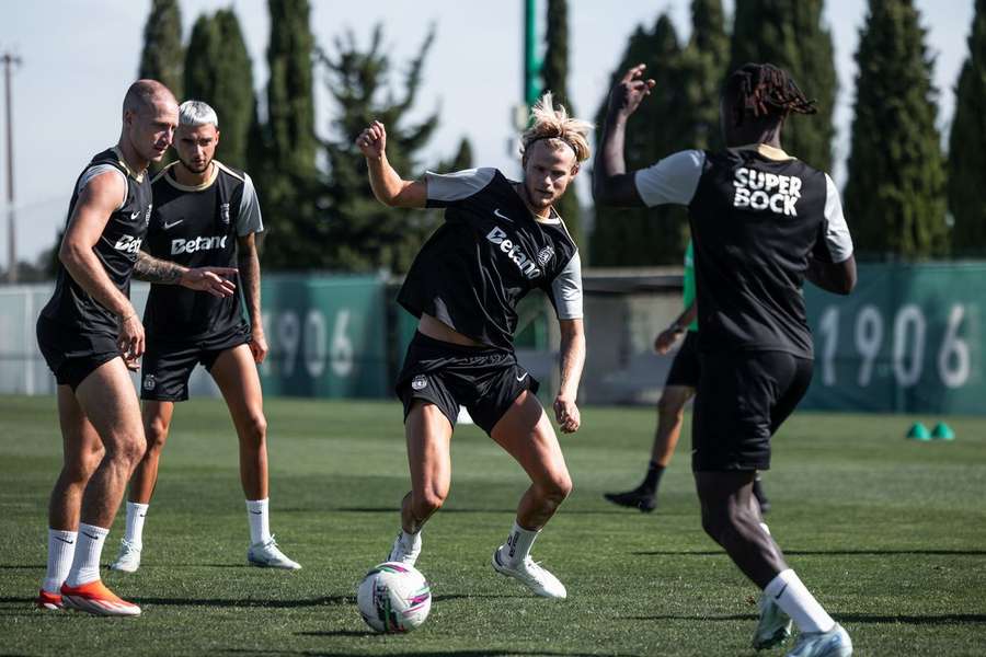 Hjulmand durante a sessão de treino