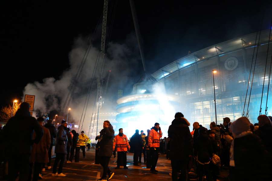 L'Etihad Stadium ce mercredi soir avant la rencontre entre City et Bruges.