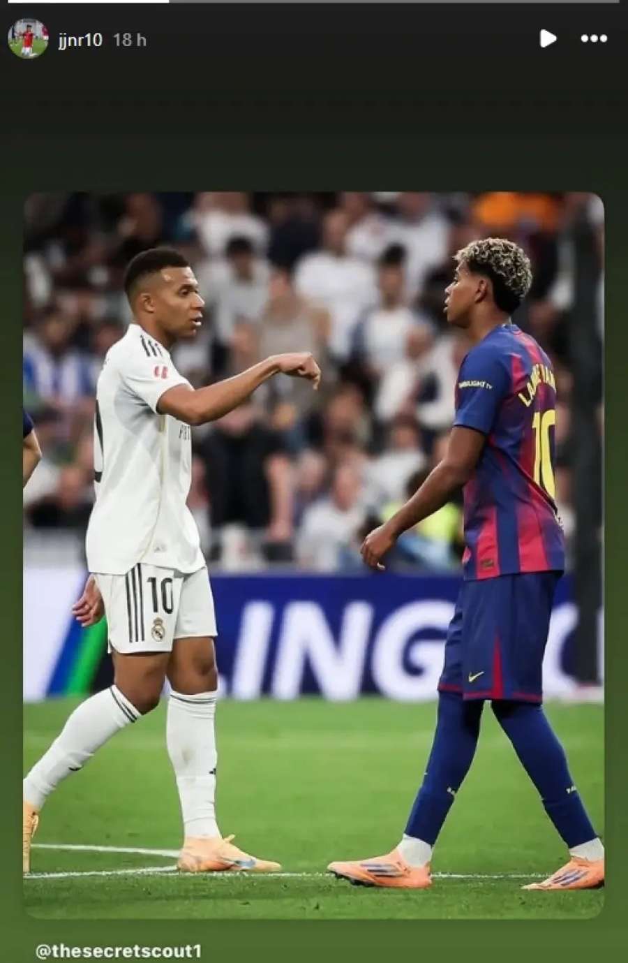 JJ Gabriel's post during El Clasico JJ Gabriel's post during El Clasico