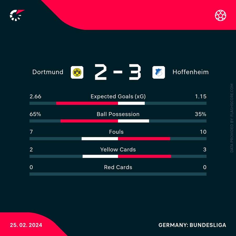 Dortmund - Hoffenheim match stats