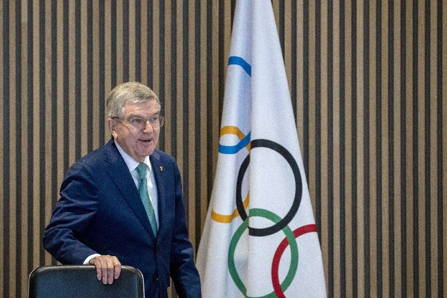 IOC President Thomas Bach at the Executive Board meeting at the Olympic House in Lausanne, Switzerland.