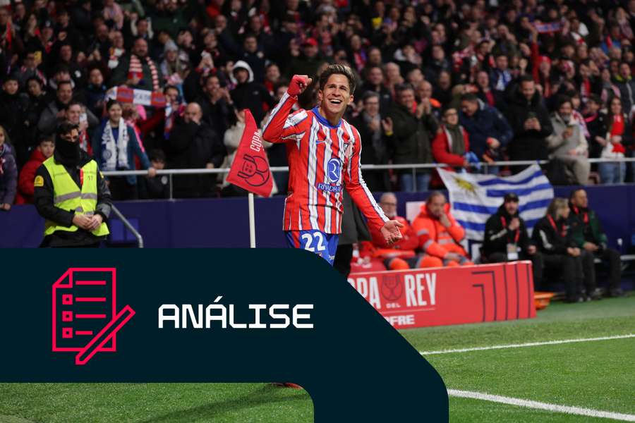 Giuliano Simeone depois de um dos seus golos contra o Getafe nos quartos de final da Taça do Rei