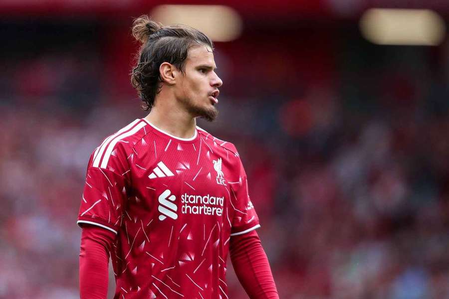 Liverpool defender Milos Kerkez. Liverpool defender Milos Kerkez.