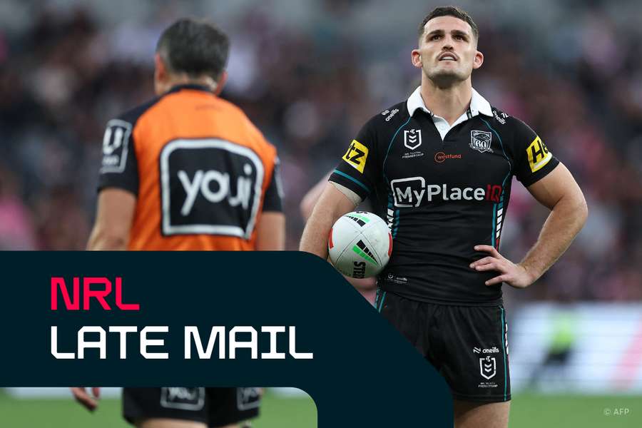 Nathan Cleary looking on during Penrith's qualifying final.