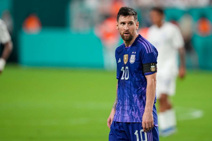 Leo Messi, feliz tras anotar un doblete con Argentina ante Honduras
