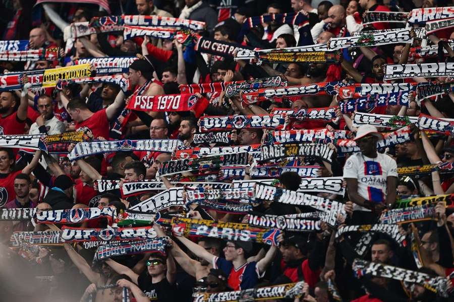 Les supporters du Paris Saint-Germain durant le match retour des 1/2 finales de Ligue des champions.