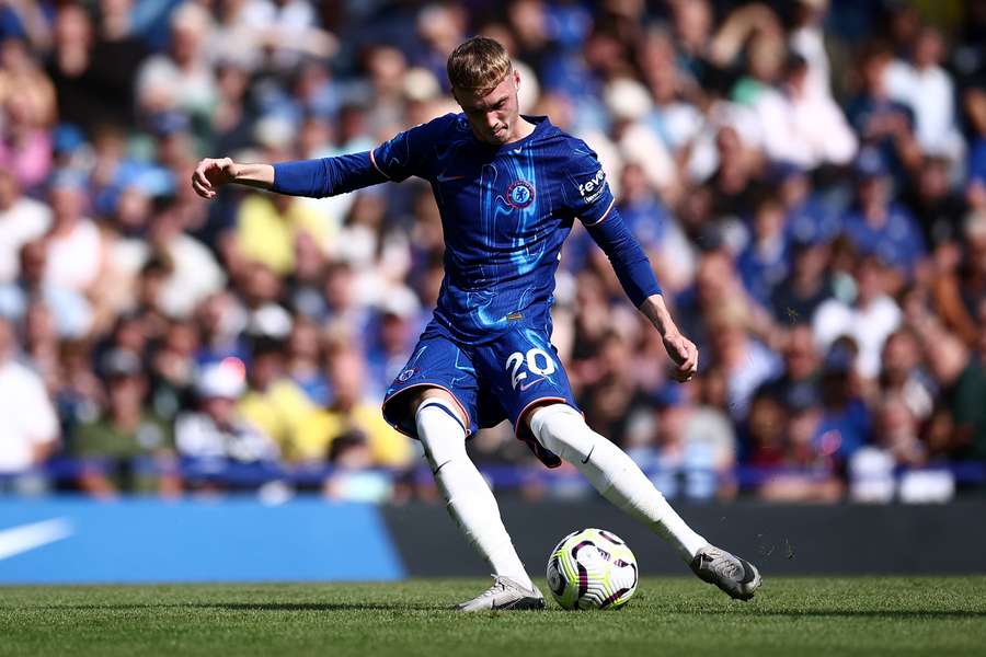 Cole Palmer in actie bij zijn club Chelsea