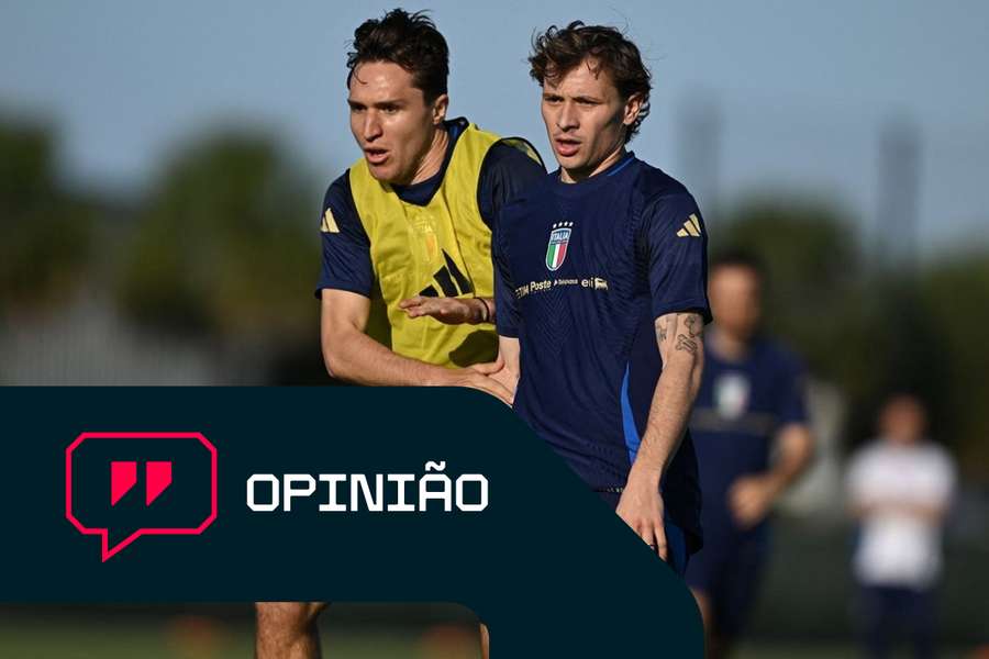 Chiesa e Barella em treino