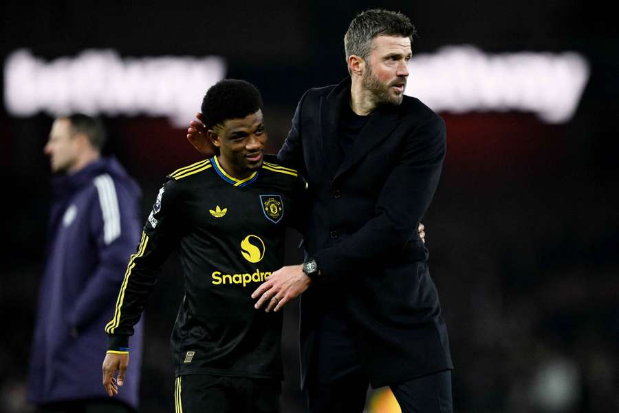 Amad Diallo and Michael Carrick