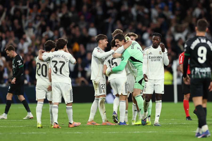 Radosť hráčov Realu Madrid. Radosť hráčov Realu Madrid.