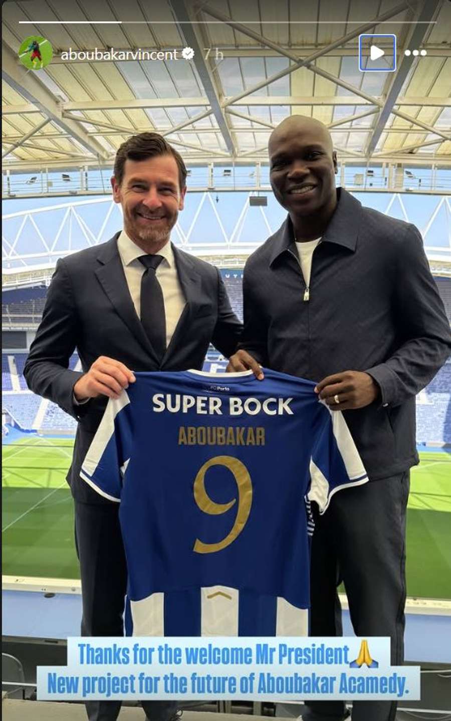 A publicação de Aboubakar