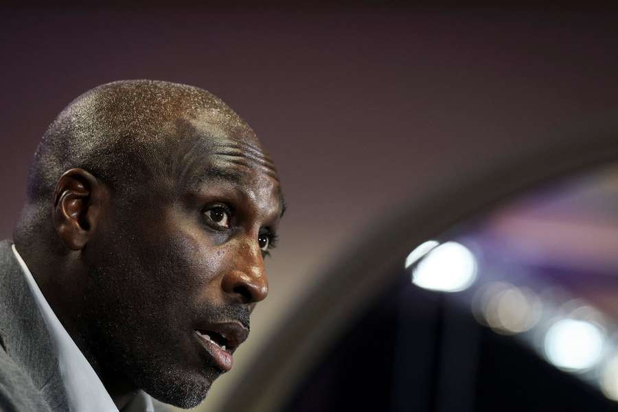 Sol Campbell gives a press conference during the Web Summit in Lisbon in 2003 Sol Campbell gives a press conference during the Web Summit in Lisbon in 2003