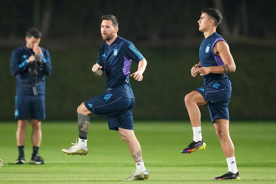 Messi and Dybala in Argentina training