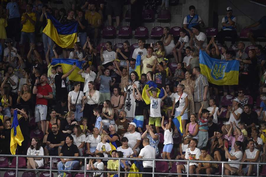 Suporterii ucraineni au venit în număr mare să își susțină echipa preferată, Dinamo Kiev