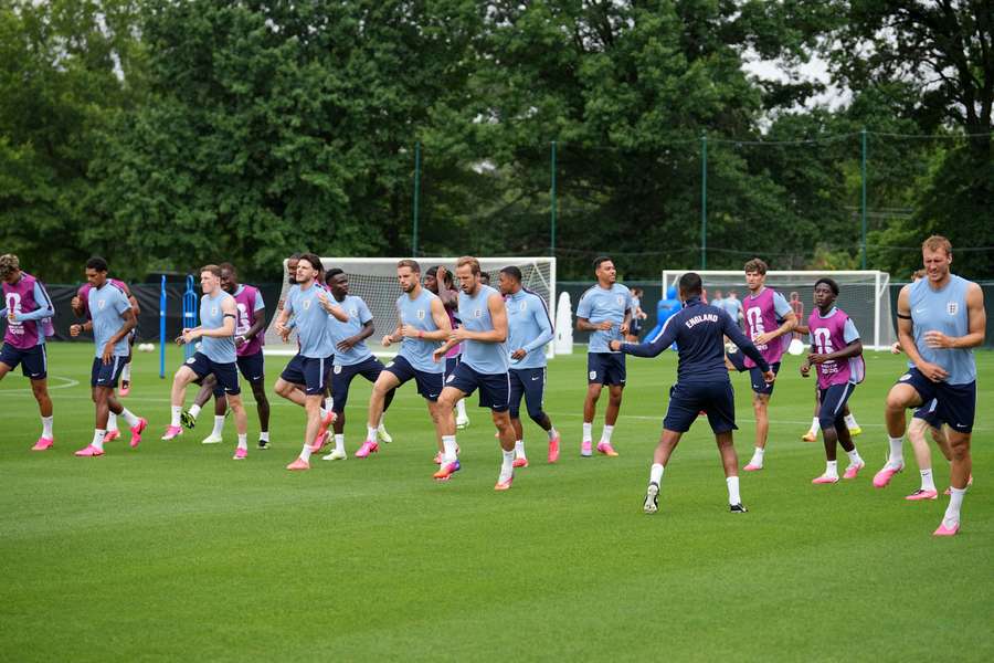 England's players train ahead of the clash with Panama