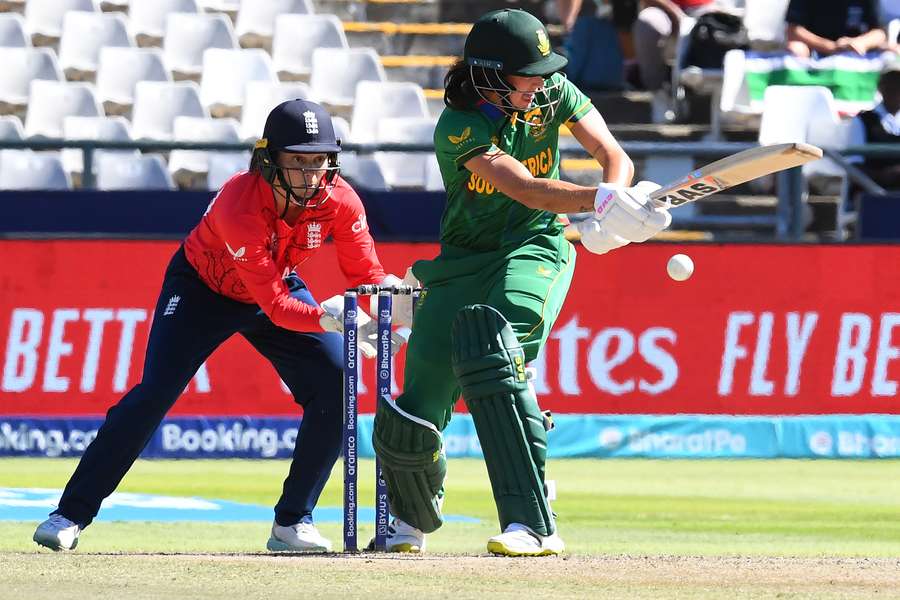 South Africa's Tazmin Brits plays a shot
