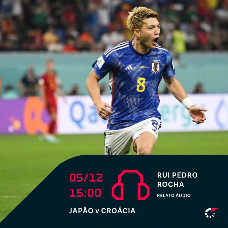 Acompanhe o jogo entre Japão e Croácia, no site ou na App, através do relato de Rui Pedro Rocha