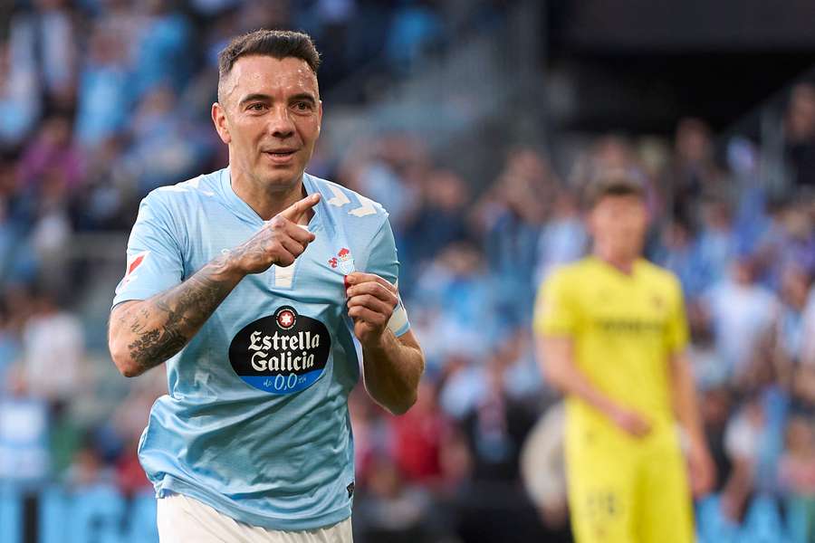 Aspas celebra un gol