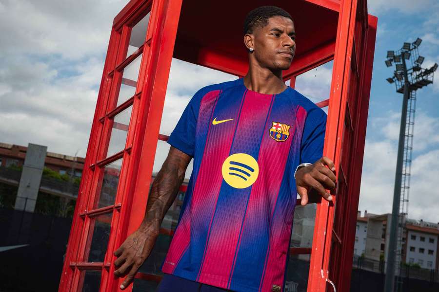 Marcus Rashford com a nova camisola