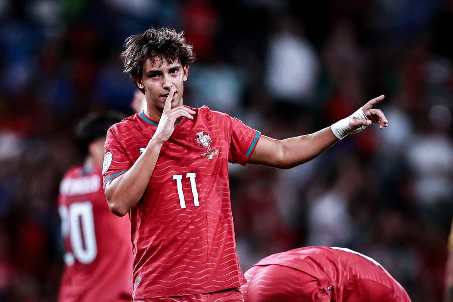 João Félix apontou o golo da vitória portuguesa na 1.ª jornada da Liga das Nações 2026/27, diante do País de Gales (1-0) João Félix apontou o golo da vitória portuguesa na 1.ª jornada da Liga das Nações 2026/27, diante do País de Gales (1-0)