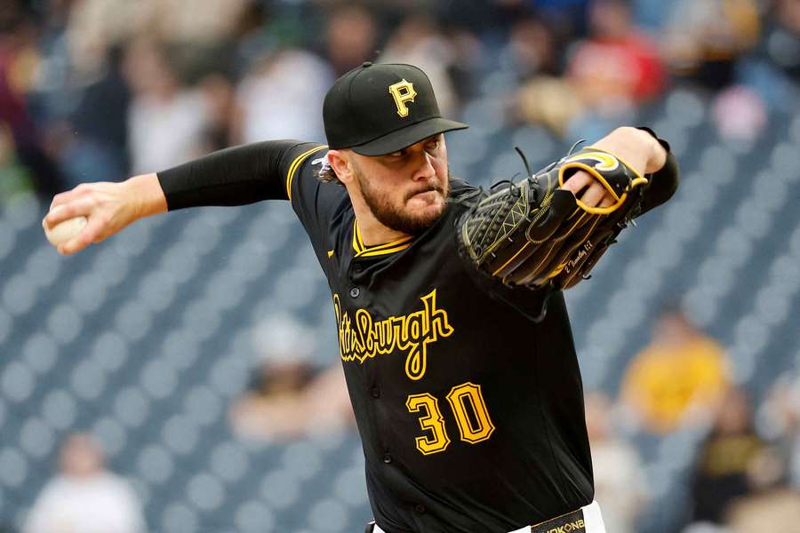Paul Skenes winding up for a pitch against the Washington Nationals (2025)