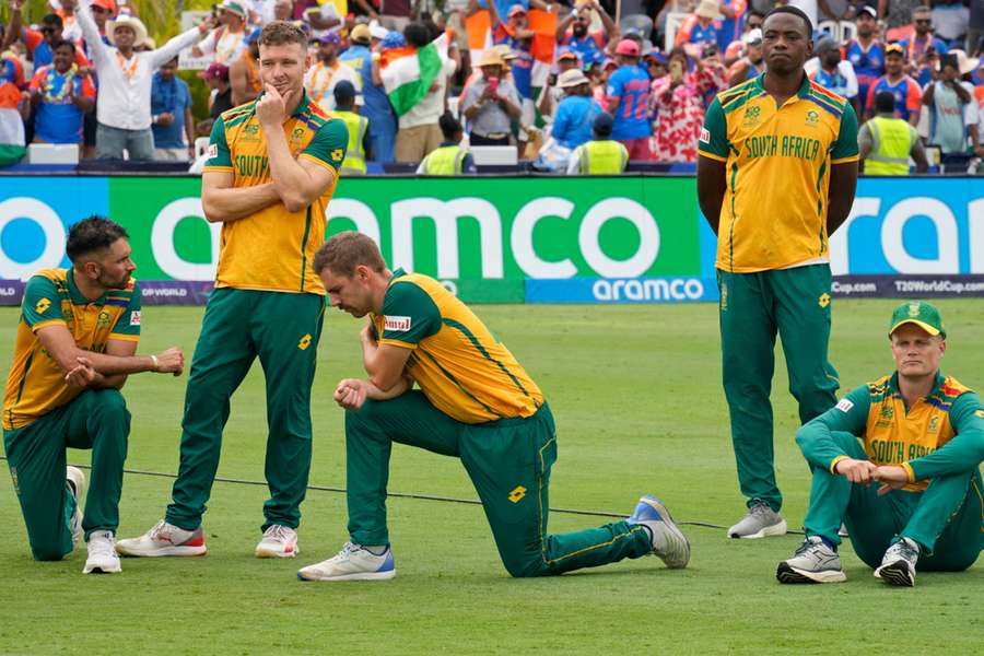 The dejected South African players after the final