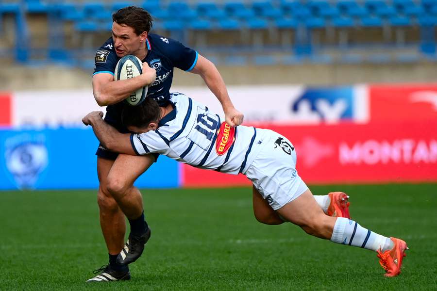 George Bridge in action for Montpellier during the French Top 14 season in March.