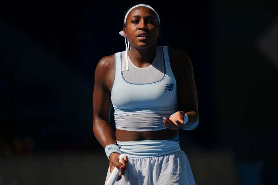 Coco Gauffová během souboje s Belindou Bencicovou v Pekingu Coco Gauffová během souboje s Belindou Bencicovou v Pekingu