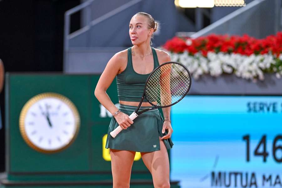 Anastasija Potapovová během semifinálového zápasu.