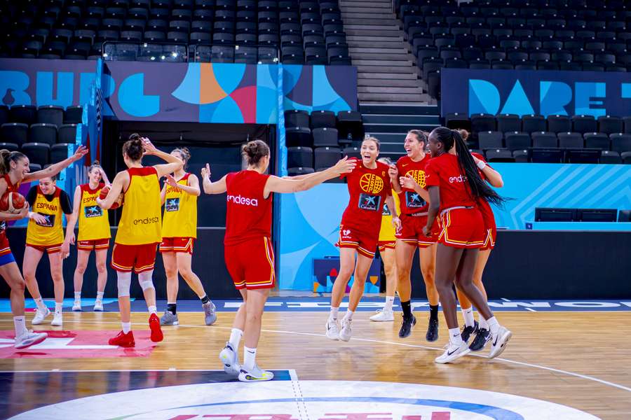 España, durante el entrenamiento previo al debut en el Eurobasket España, durante el entrenamiento previo al debut en el Eurobasket
