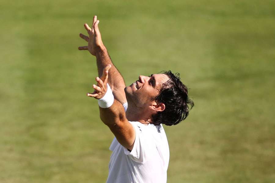 Nuno Borges em ação em Wimbledon