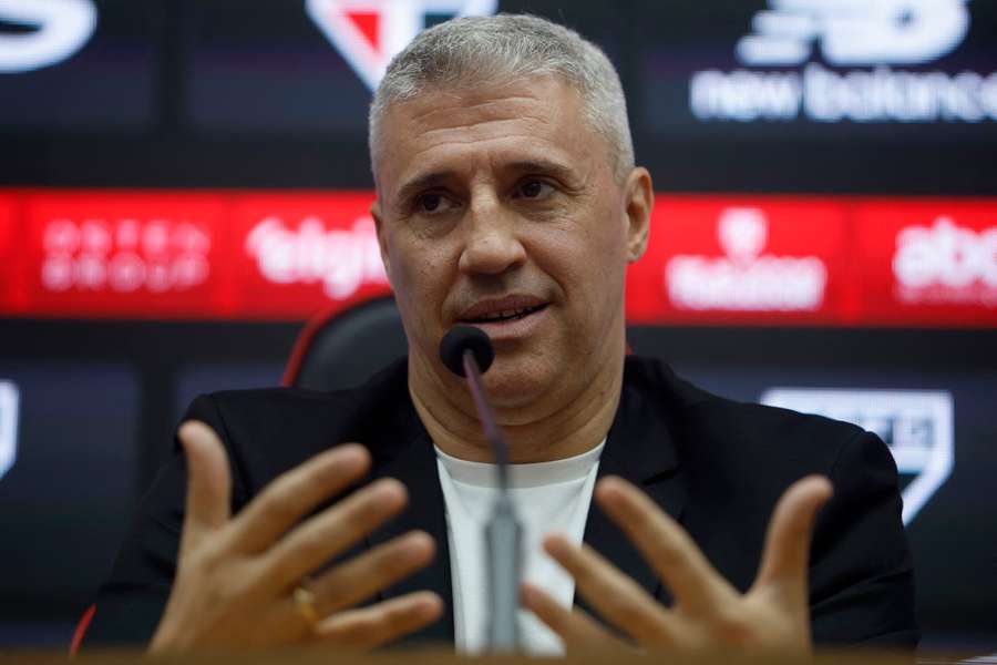 Hernán Crespo, durante su presentación como entrenador del Sao Paulo