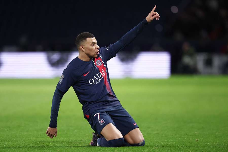 Mbappe celebrates his goal