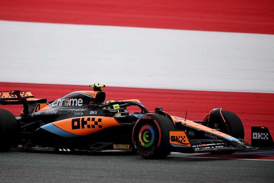 Lando Norris no seu McLaren em Spielberg